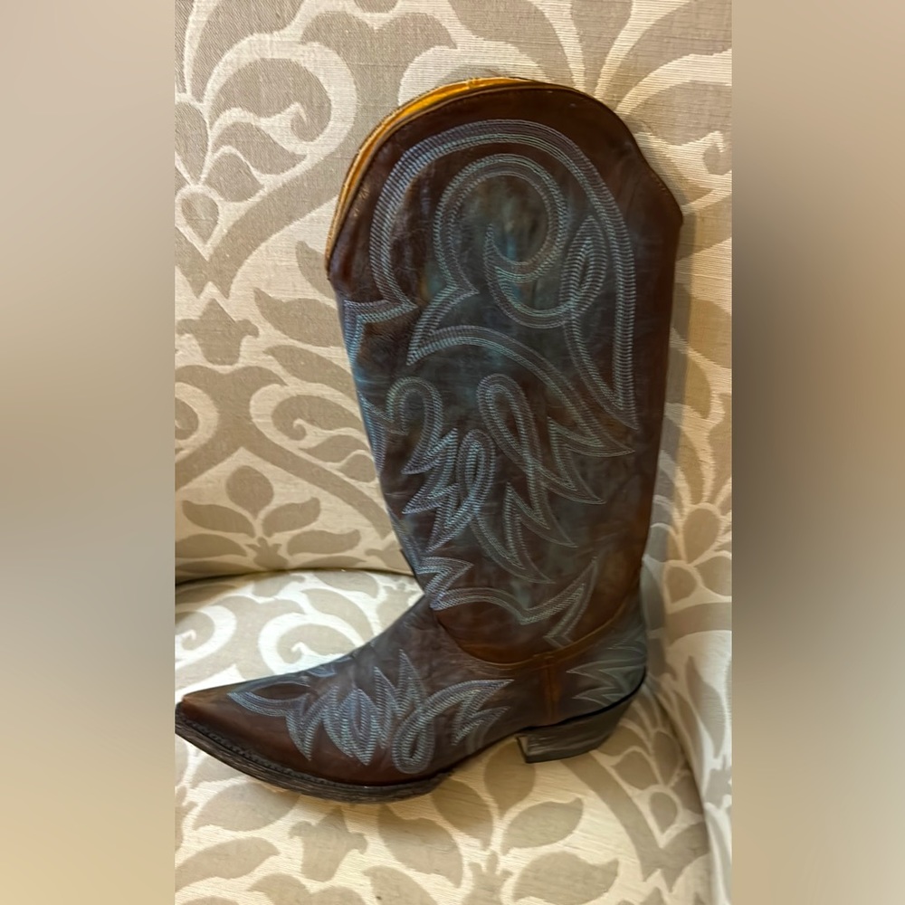 Brown/blue 5.5 Old Gringo boots